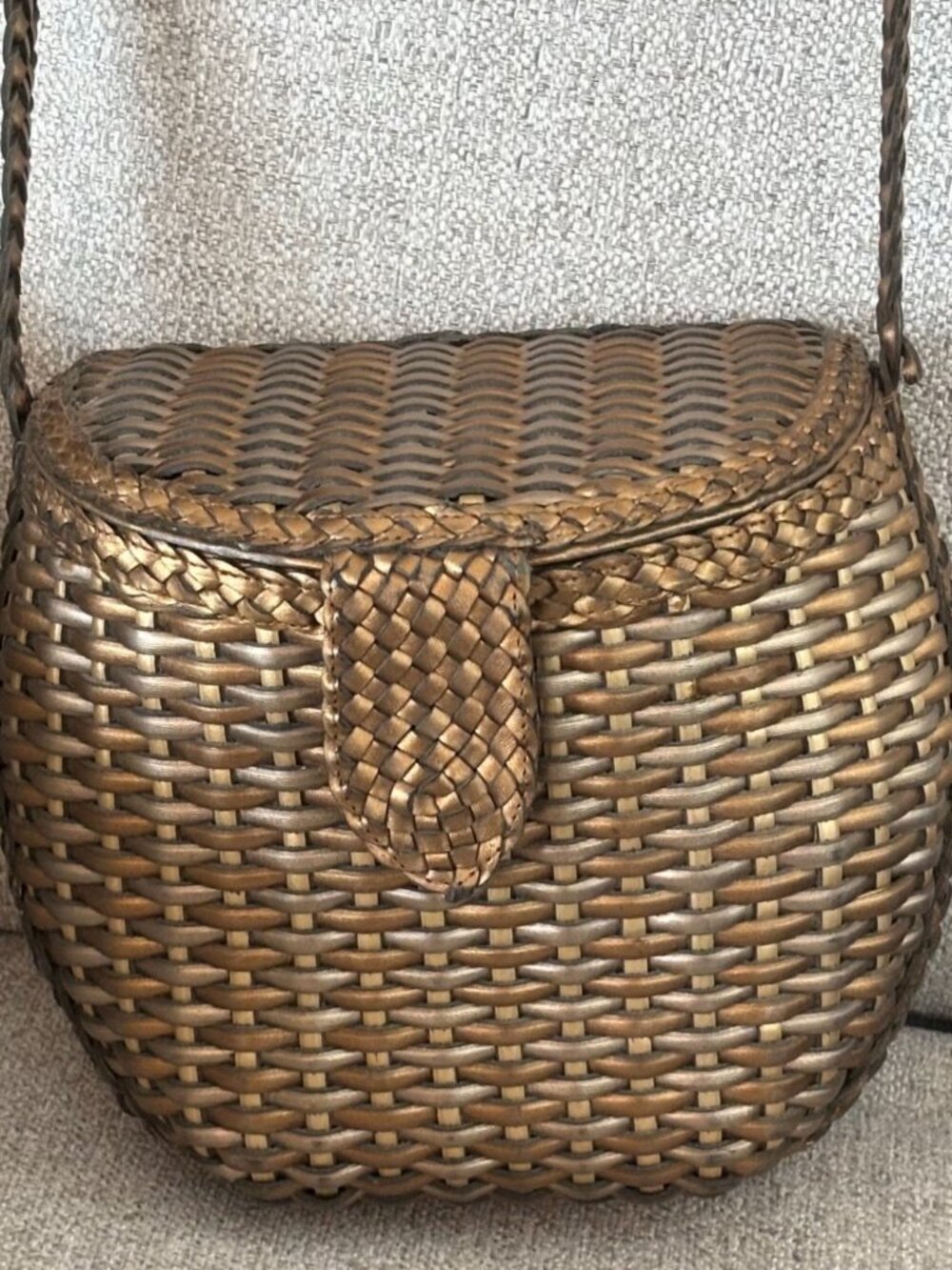 CEM Eberle Basket Weave Leather Crossbody Bag With Magnetic closure